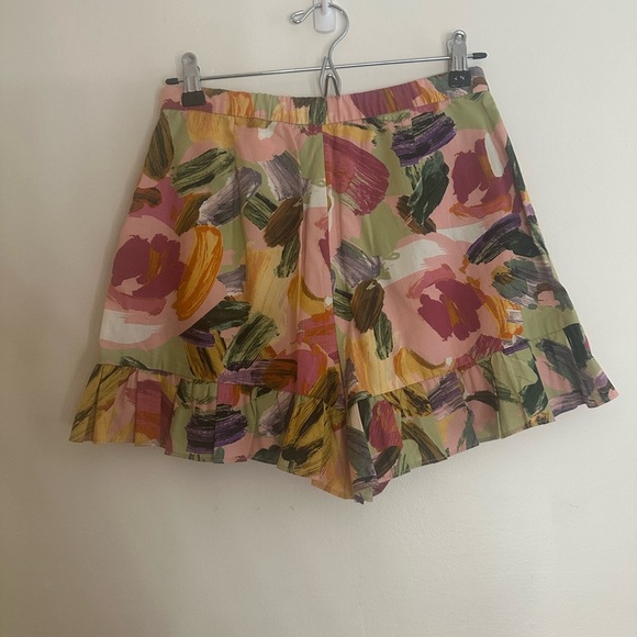 Zara Asymmetrical Skort in Pink and Green Brushstroke-09 - Picture 4 of 4